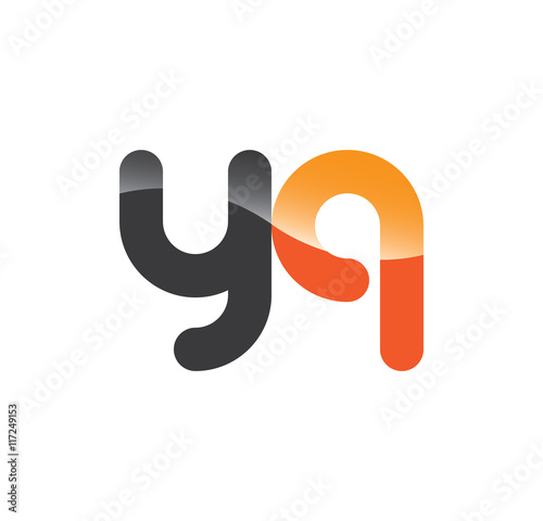 yq initial grey and orange with shine