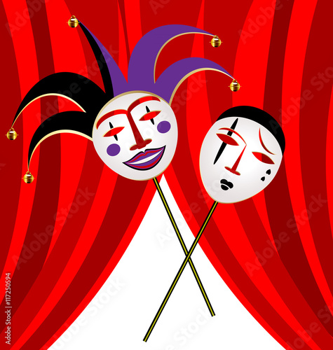 two masks clown