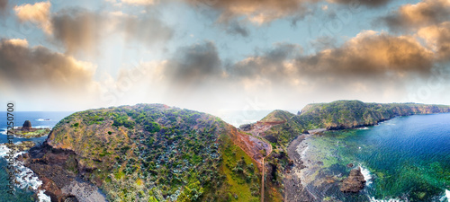 Cape Schanck mountains and ocean aerial view, Mornington Peninsu photo