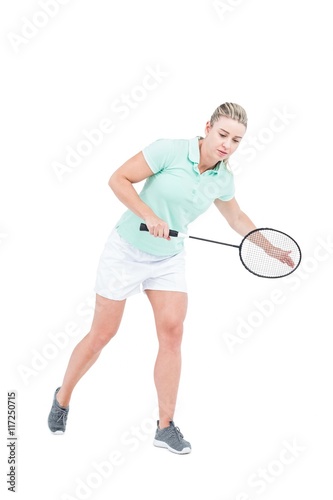 Pretty blonde playing badminton  © WavebreakMediaMicro
