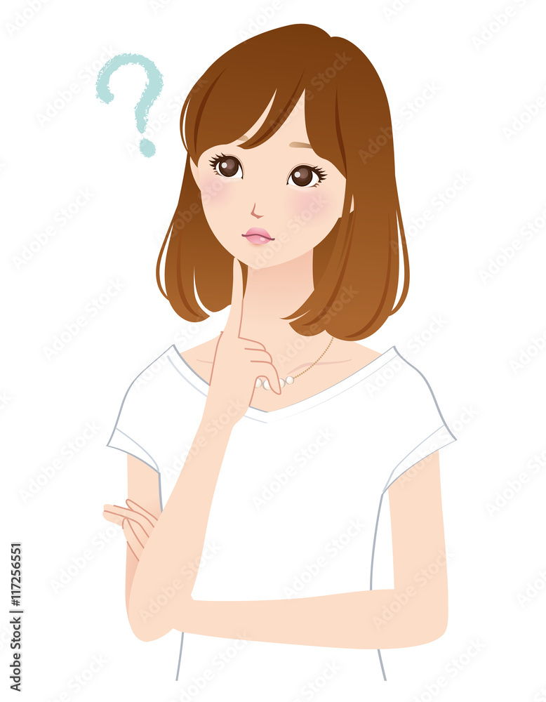 若い女性 表情ポーズ 疑問 若い女性 表情ポーズ 疑問