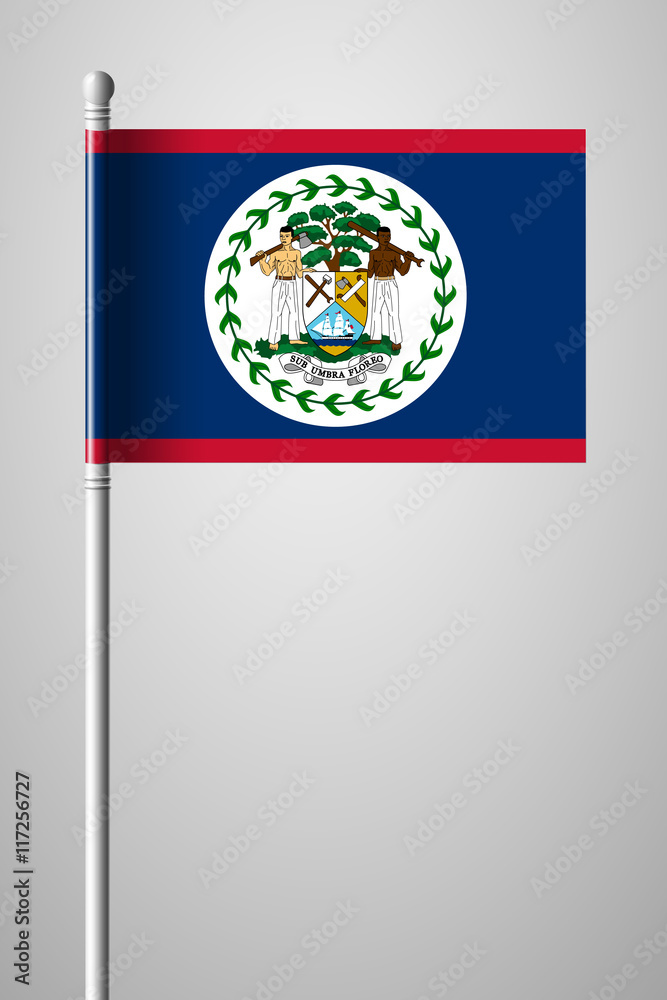 Fototapeta premium Flag of Belize. National Flag on Flagpole