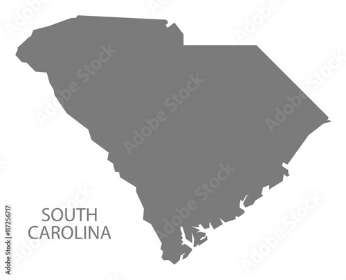 South Carolina USA Map grey