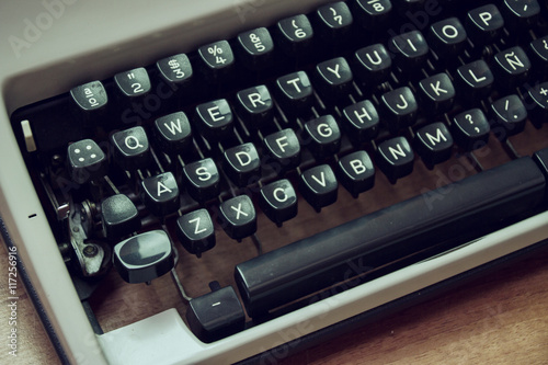 Detalle de máquina de escribir