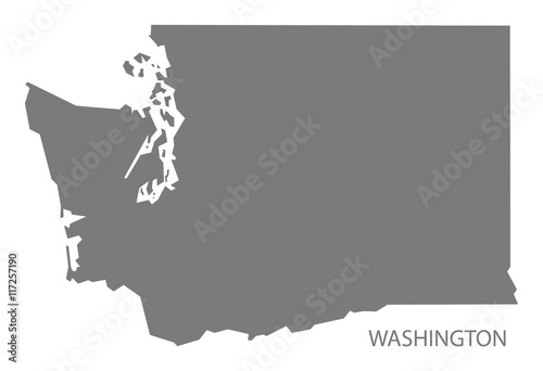 Washington USA Map grey