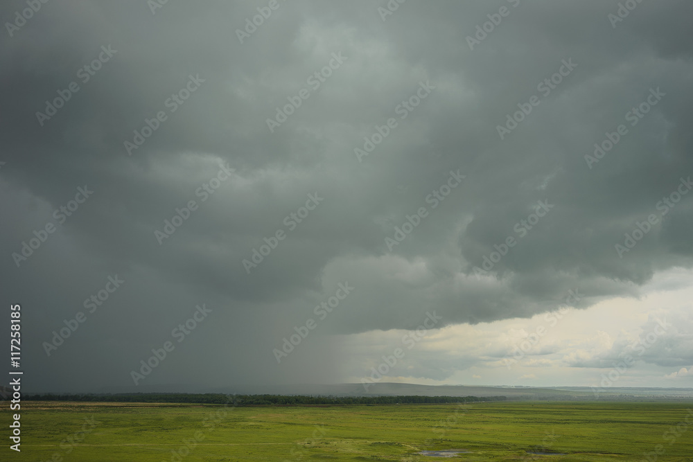 Agricultural field in bad weather Agricultural field in bad weather