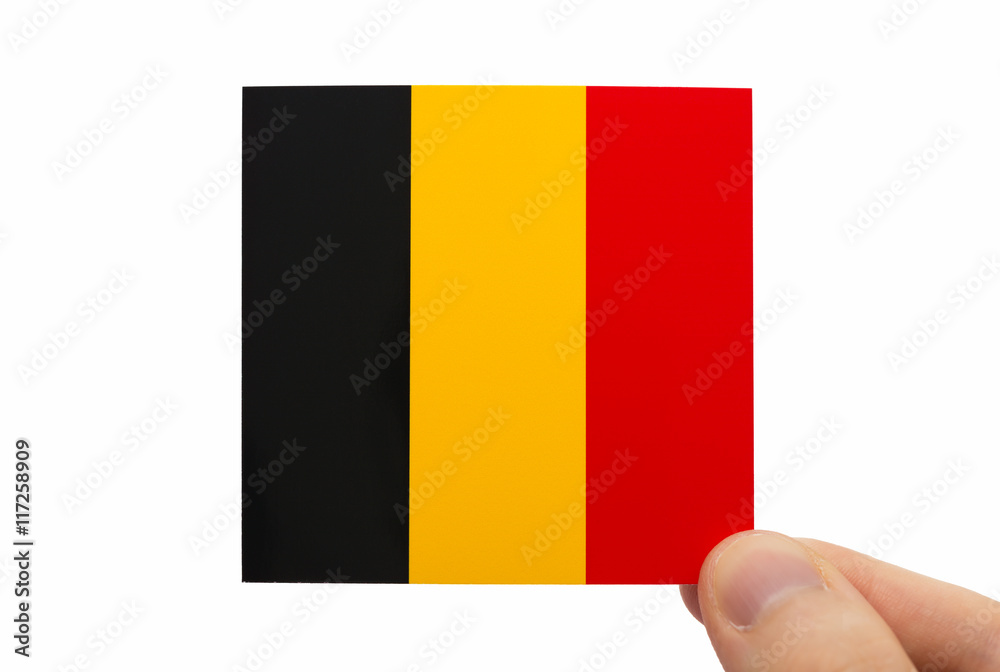 Fototapeta premium ベルギーの国旗イメージ 白背景