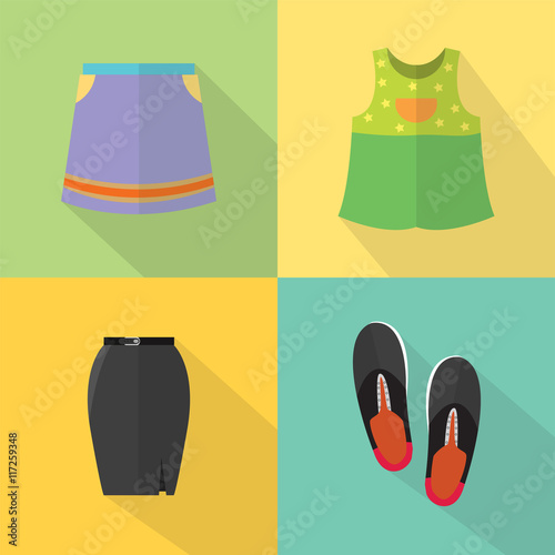 Clothes and Accessories Icons Set