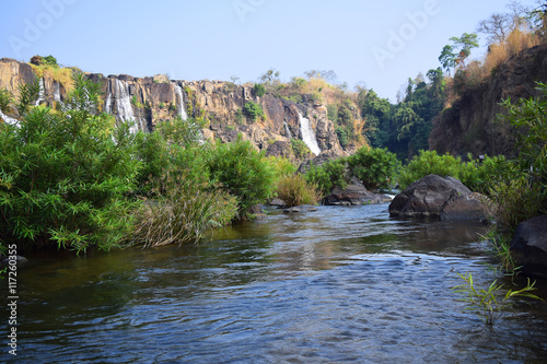 tropical cascading Pongour waterfall near dalat  vietnam