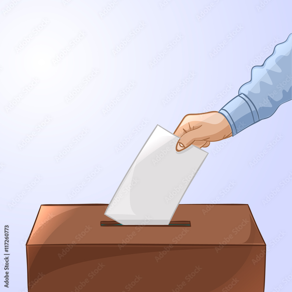 Voting concept - hand putting paper in the ballot box. Elections Voting concept - hand putting paper in the ballot box. Elections