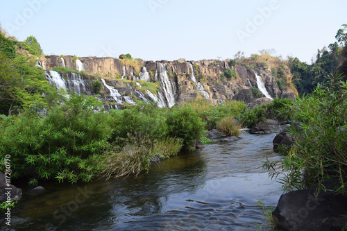 tropical cascading Pongour waterfall near dalat, vietnam