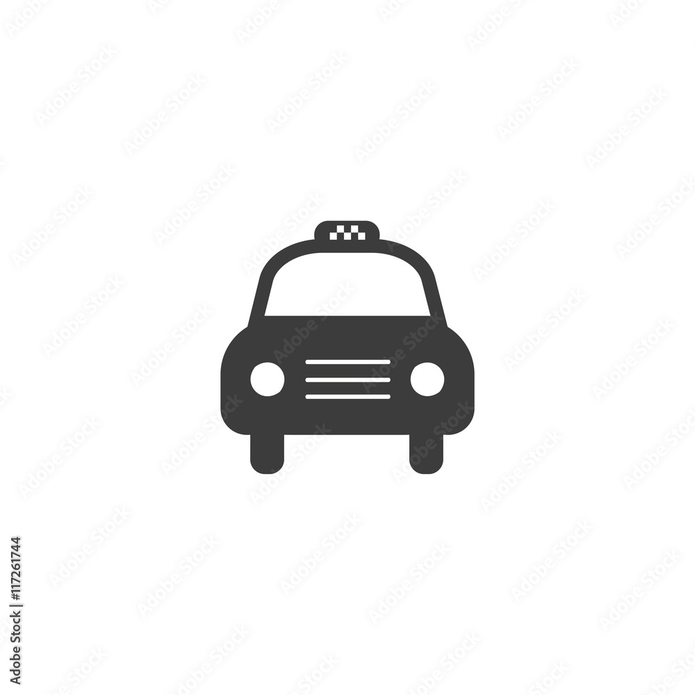 Taxi car icon. Taxi car Vector isolated on white background. Flat vector illustration in black. EPS 10