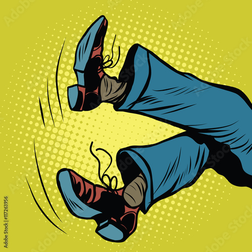 feet man falls