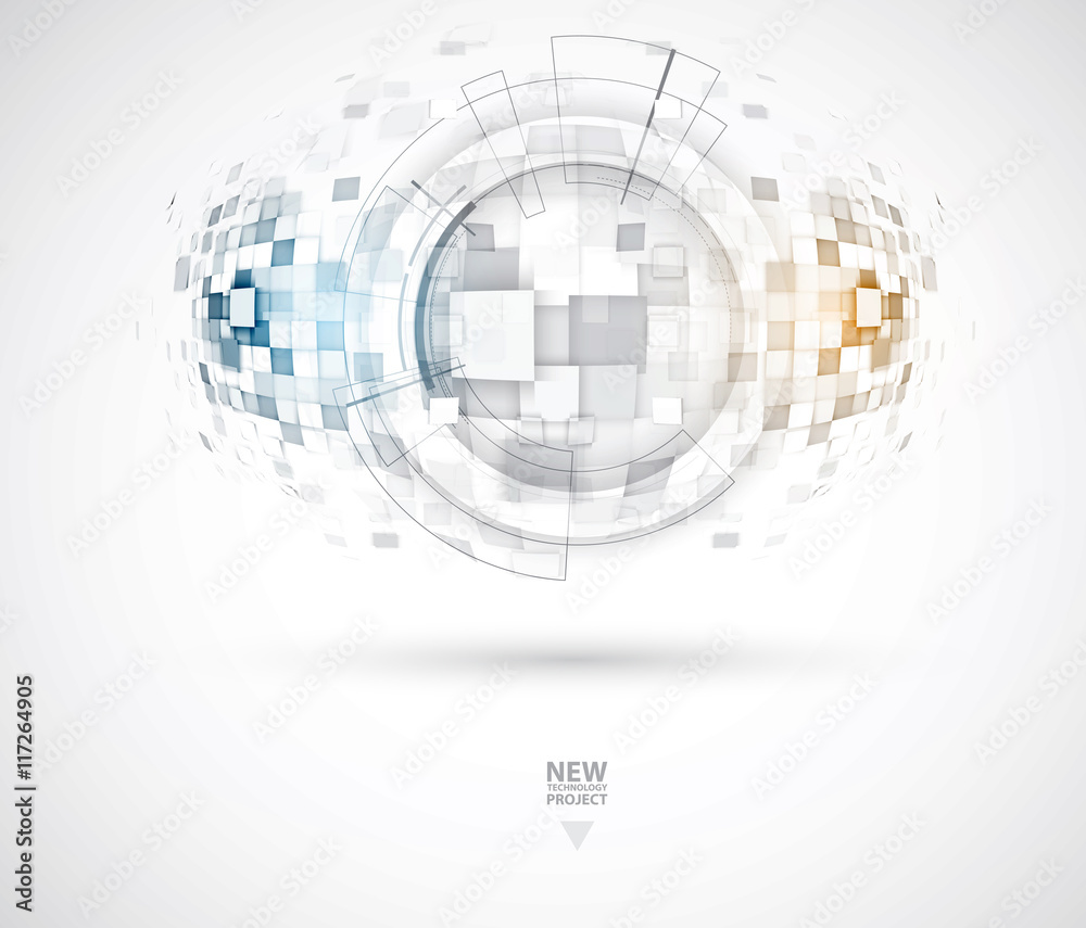 Abstract tech background. Futuristic technology interface. Vector great future desicion