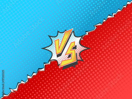 Versus letters fight backgrounds comics book superhero. Vector illustration