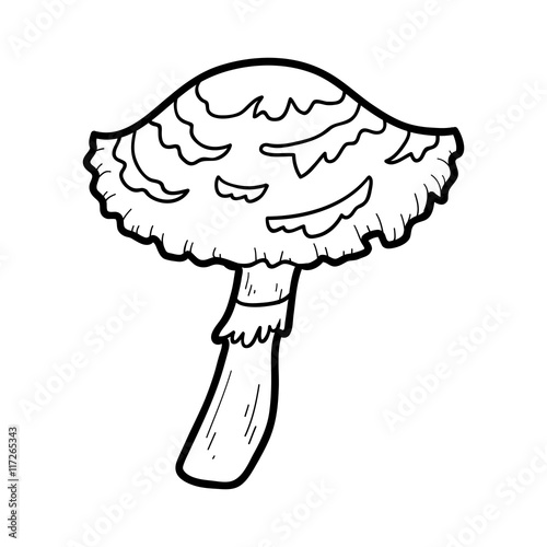 Coloring book. Inedible mushrooms, lepiota cristata