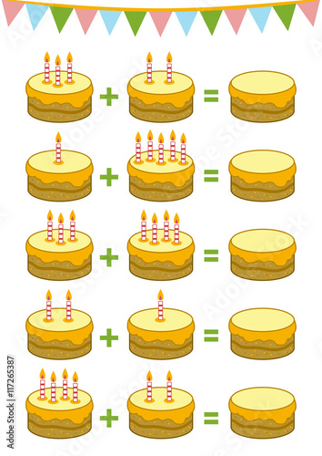 Counting Educational Game for Children. Addition worksheets