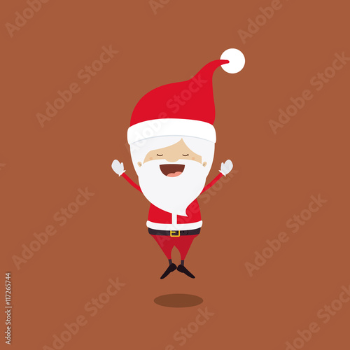 santa claus cute character icon vector isolated graphic