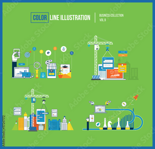 Concept for smart investment, mobile marketing, financial planning, application development.