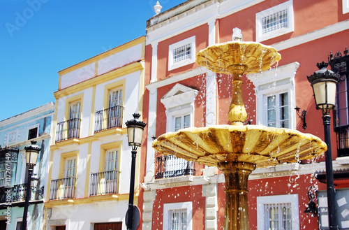 fountain in plaza of Zafra, Extremadura, Spain photo