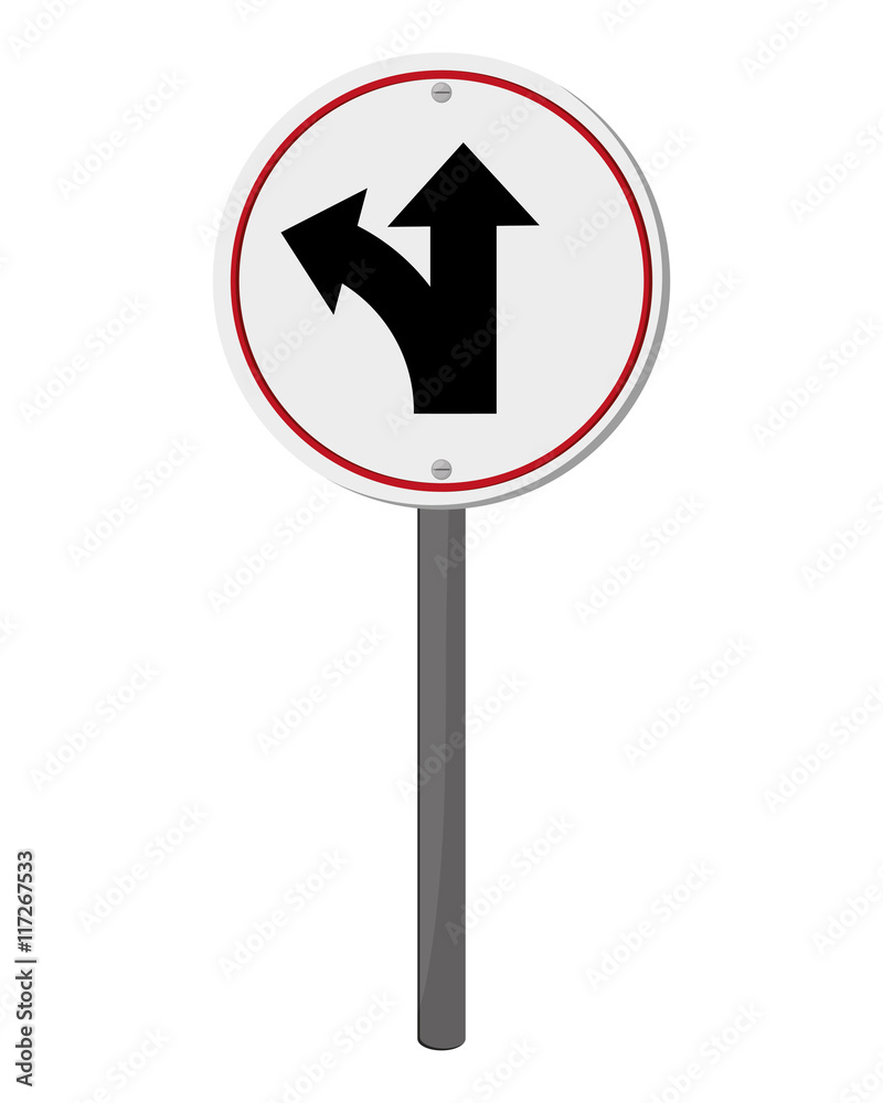 flat design bifurcation traffic sign icon vector illustration flat design bifurcation traffic sign icon vector illustration