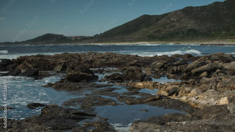 the sea and wild peeble beach the sea and wild peeble beach