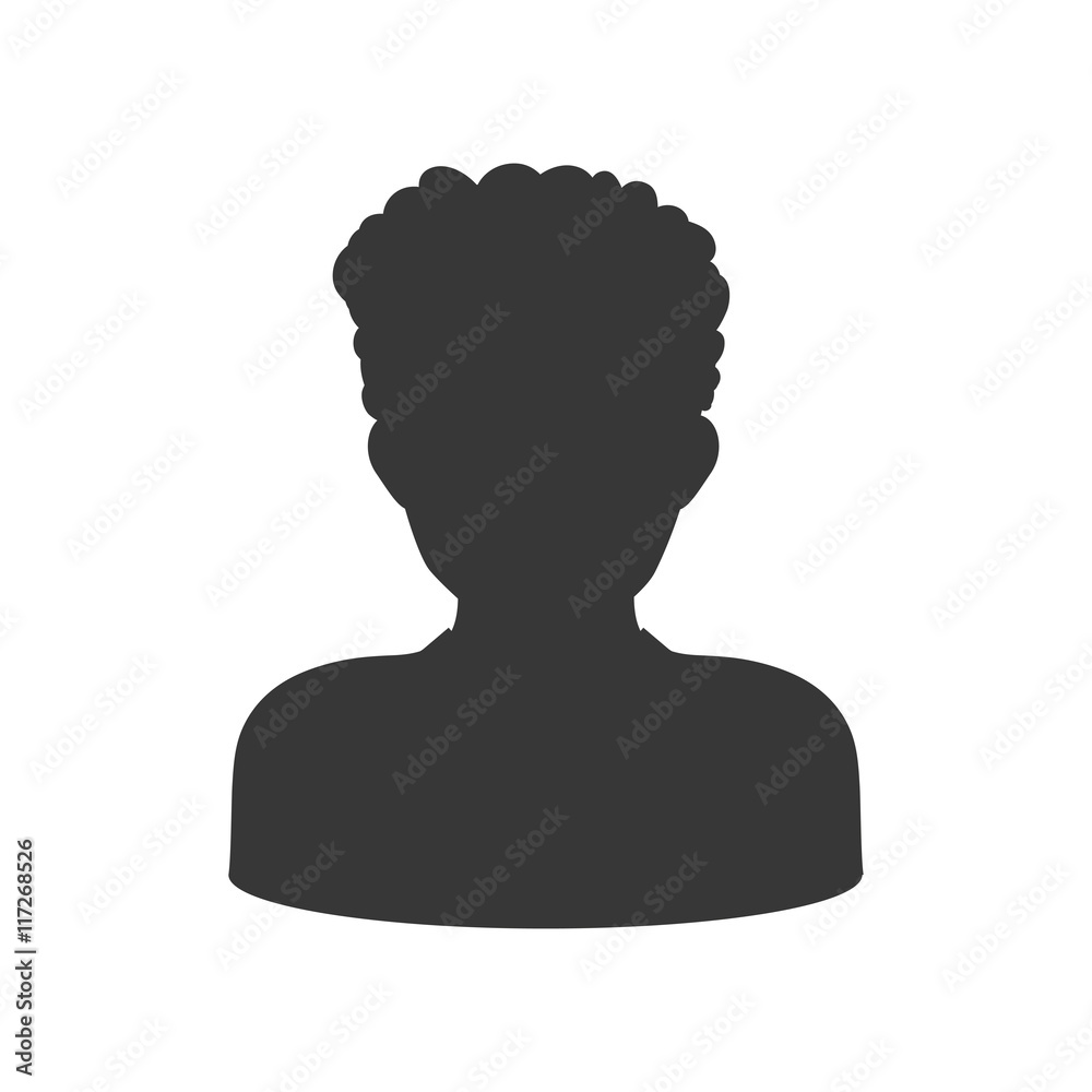 Avatar male concept represented by man head silhouette icon. Isolated and flat illustration