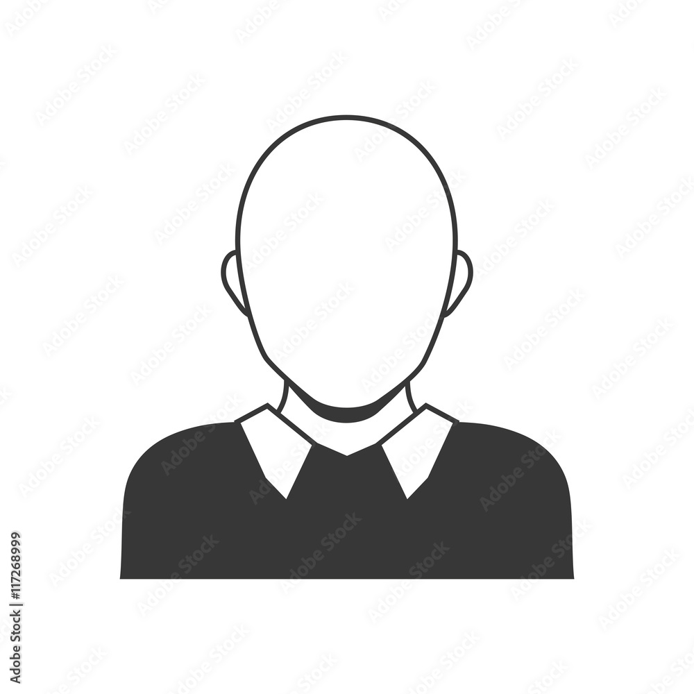Avatar male concept represented by man head and torso silhouette icon. Isolated and flat illustration Avatar male concept represented by man head and torso silhouette icon. Isolated and flat illustration