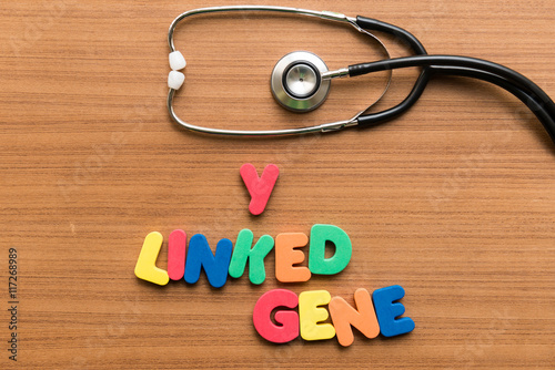 y linked gene colorful word with stethoscope photo