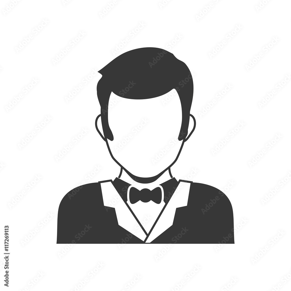 Avatar male concept represented by man head and torso silhouette icon. Isolated and flat illustration Avatar male concept represented by man head and torso silhouette icon. Isolated and flat illustration