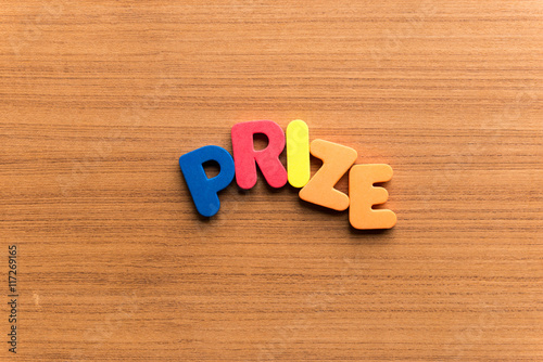 prize colorful word