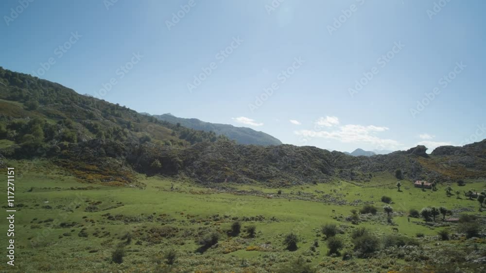 lakes in covadonga national park in spain