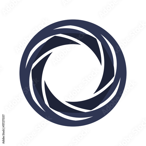 Camera concept represented by shutter silhouette icon. Isolated and flat illustration