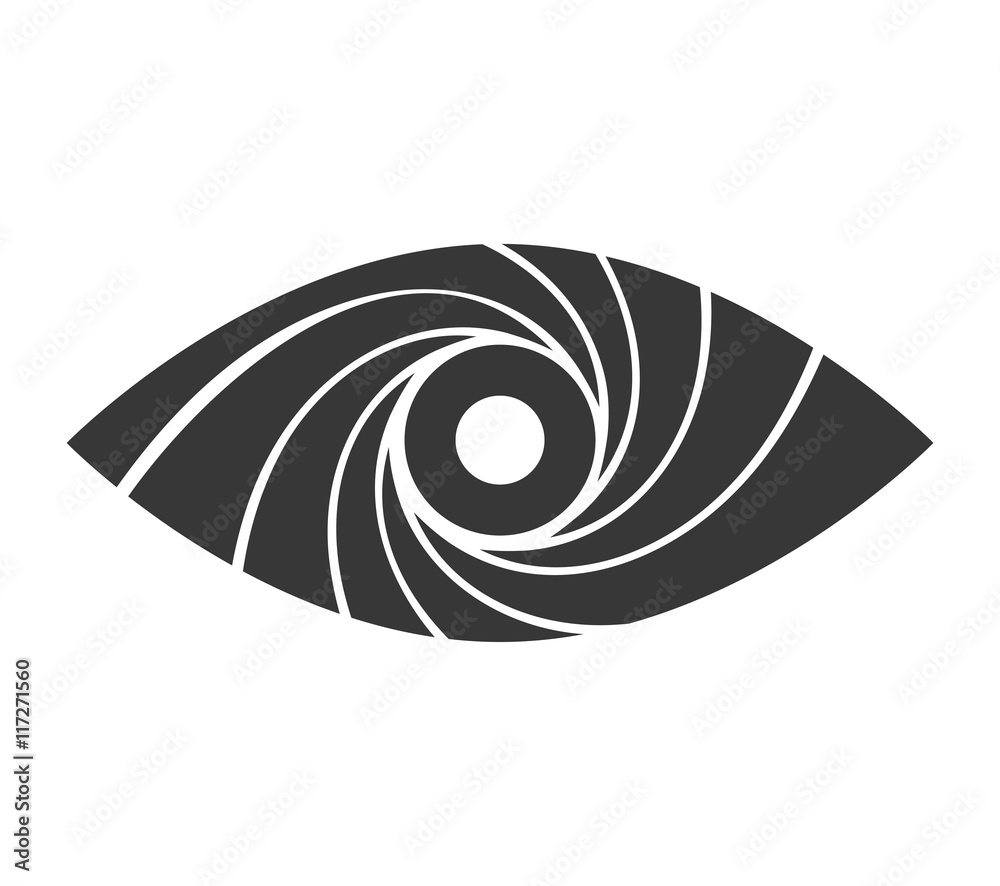 Camera concept represented by shutter and eye icon. Isolated and flat illustration Camera concept represented by shutter and eye icon. Isolated and flat illustration