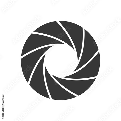 Camera concept represented by shutter silhouette icon. Isolated and flat illustration