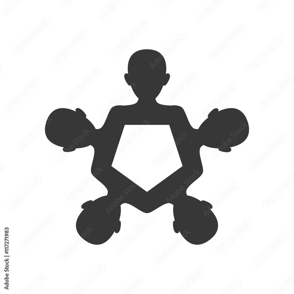 Abstract people and support concept represented by teamwork icon. Isolated and flat illustration Abstract people and support concept represented by teamwork icon. Isolated and flat illustration