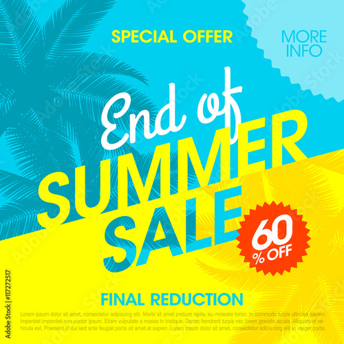 End Of Summer Sale banner design template