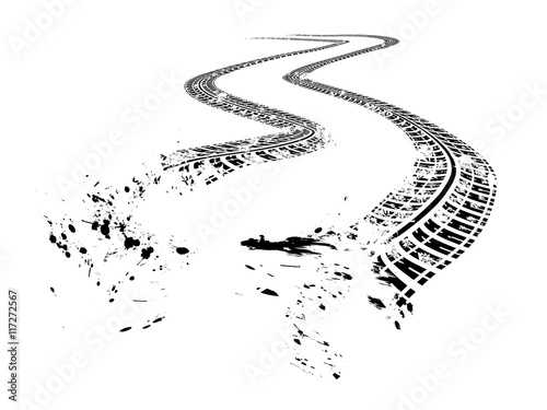 Tire tracks vector