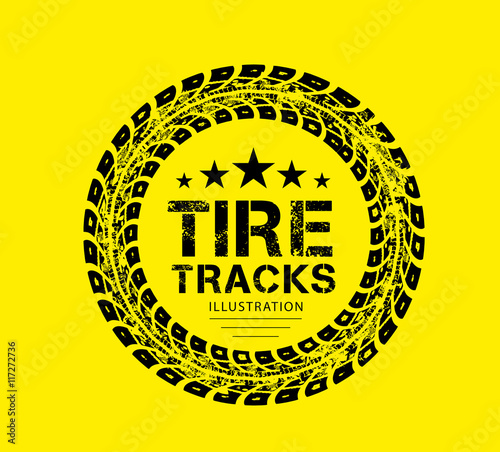 Tire tracks vector