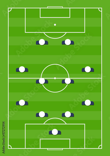 Soccer Playing Field With Play Strategy