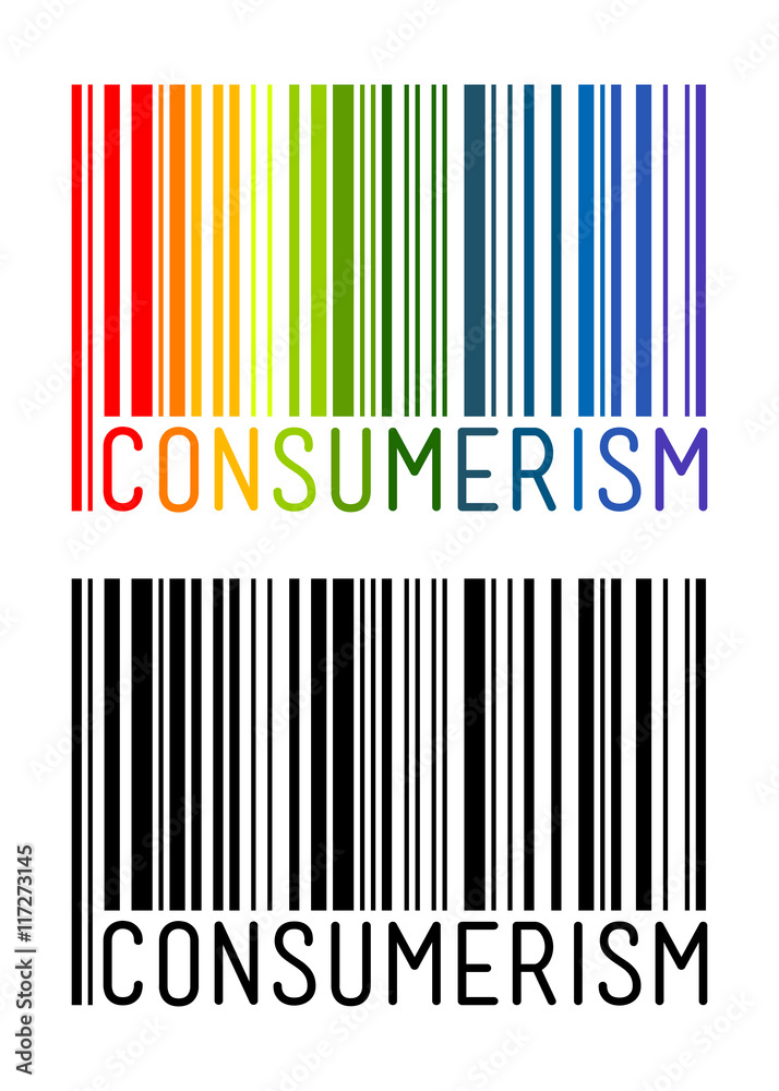 Barcode Icon With Consumerism Letter Inside Barcode Icon With Consumerism Letter Inside