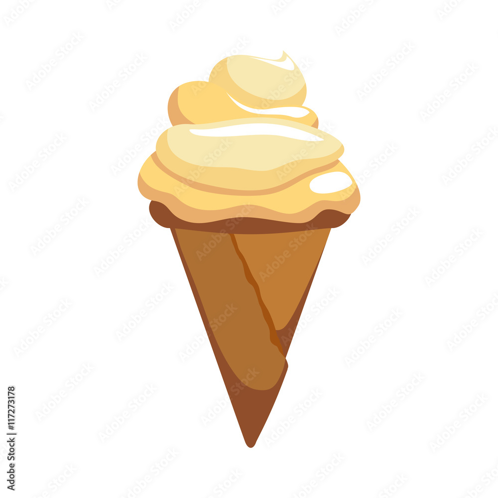 Dessert and sweet concept represented by cone of ice cream icon. Isolated and flat illustration Dessert and sweet concept represented by cone of ice cream icon. Isolated and flat illustration