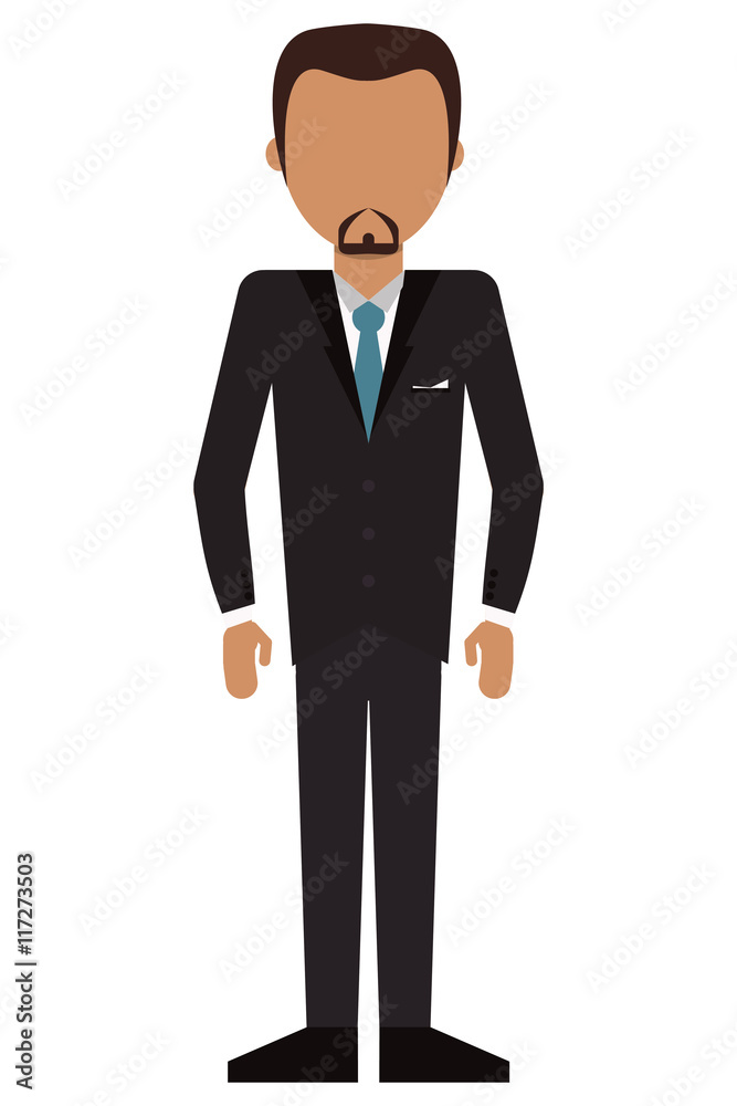 flat design faceless man with facial hair wearing suit icon vector illustration flat design faceless man with facial hair wearing suit icon vector illustration