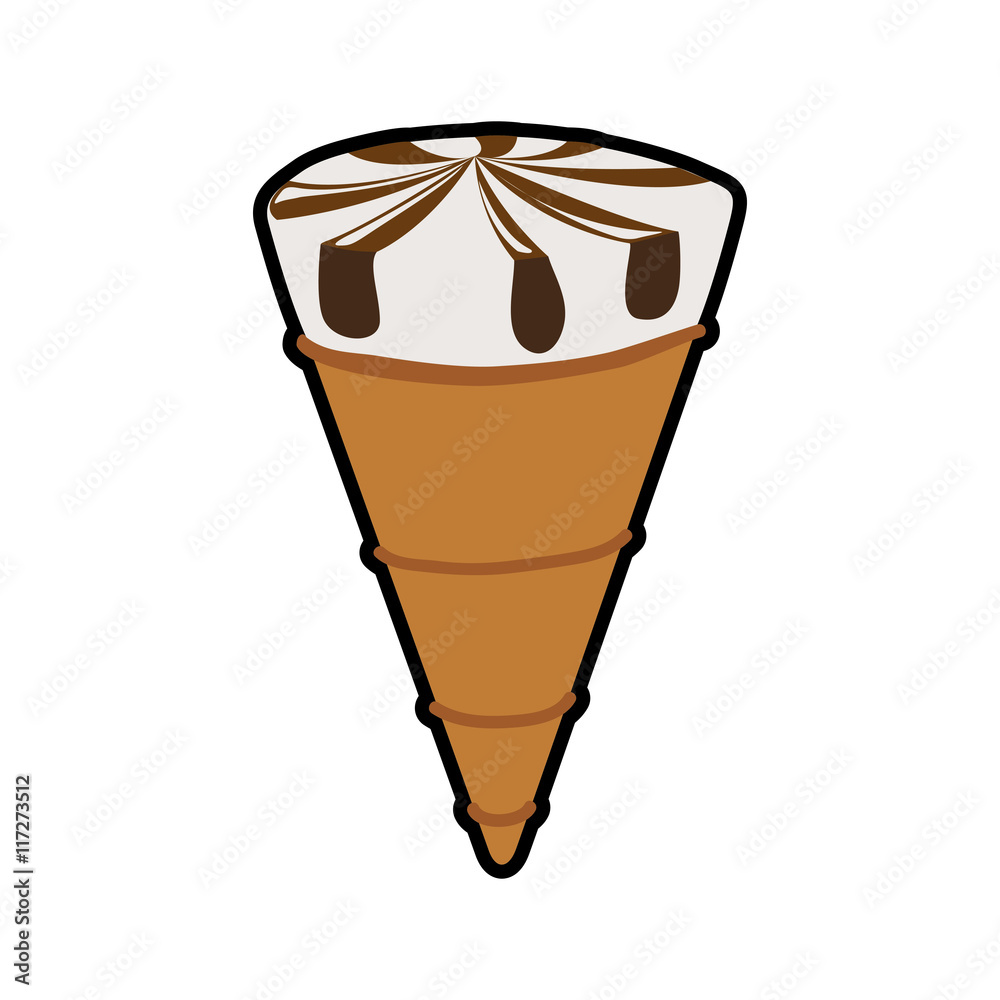 Dessert and sweet concept represented by cone of ice cream icon. Isolated and flat illustration Dessert and sweet concept represented by cone of ice cream icon. Isolated and flat illustration