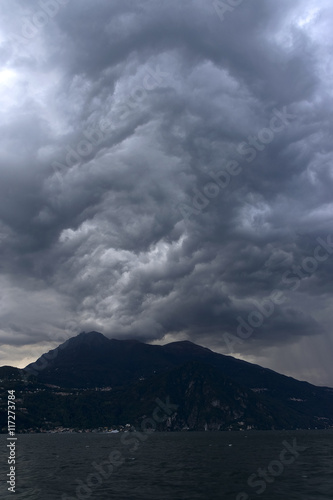 Stormy clouds over Como Lake, Italy, Europe