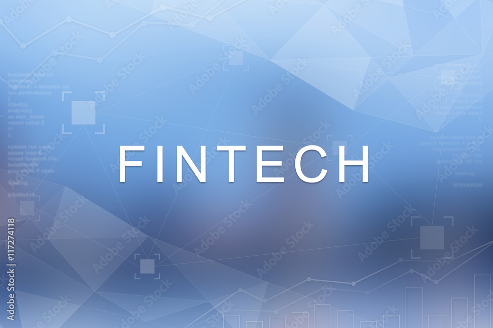 Fototapeta premium Fintech or financial technology word