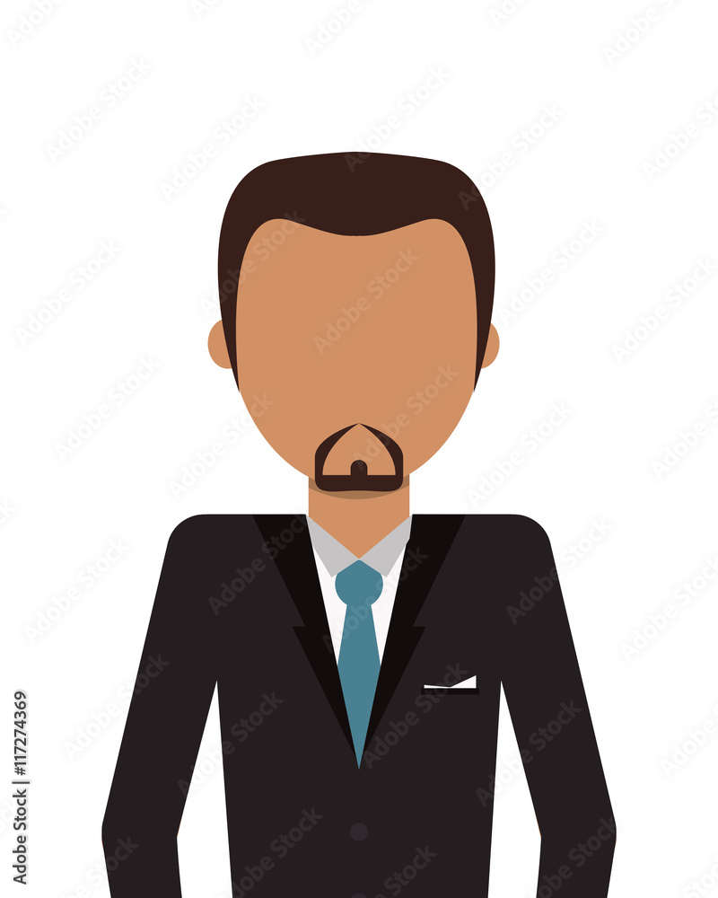 flat design faceless man with facial hair wearing suit icon vector illustration flat design faceless man with facial hair wearing suit icon vector illustration