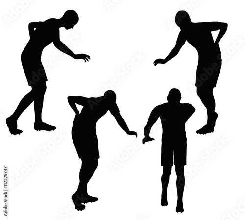 soccer player silhouette in black