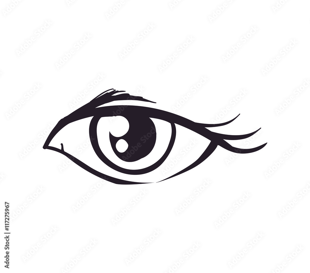 View and look concept represented by female eye icon. Isolated and flat illustration View and look concept represented by female eye icon. Isolated and flat illustration