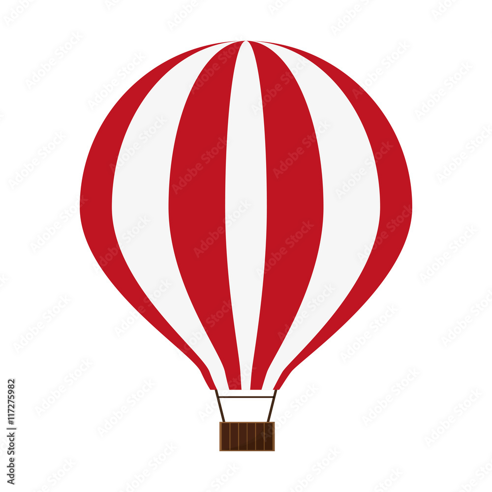 Naklejka premium flat design red hot air balloon icon vector illustration